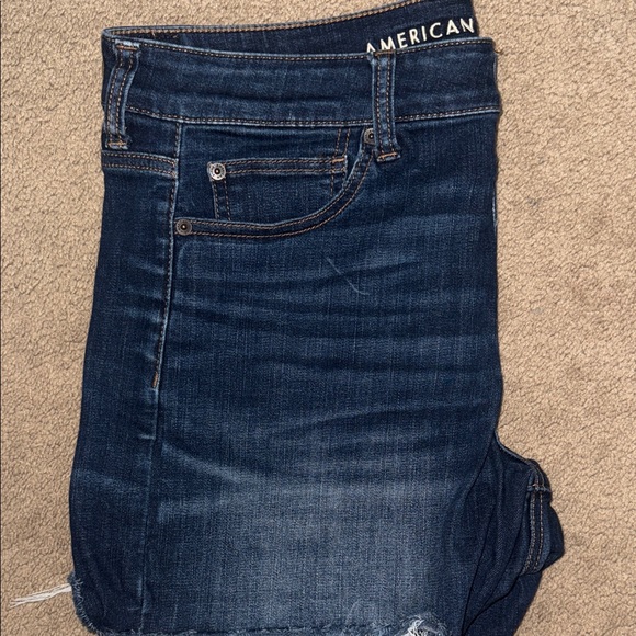 American Eagle Outfitters Dark Blue Jean Shorts - Picture 6 of 9